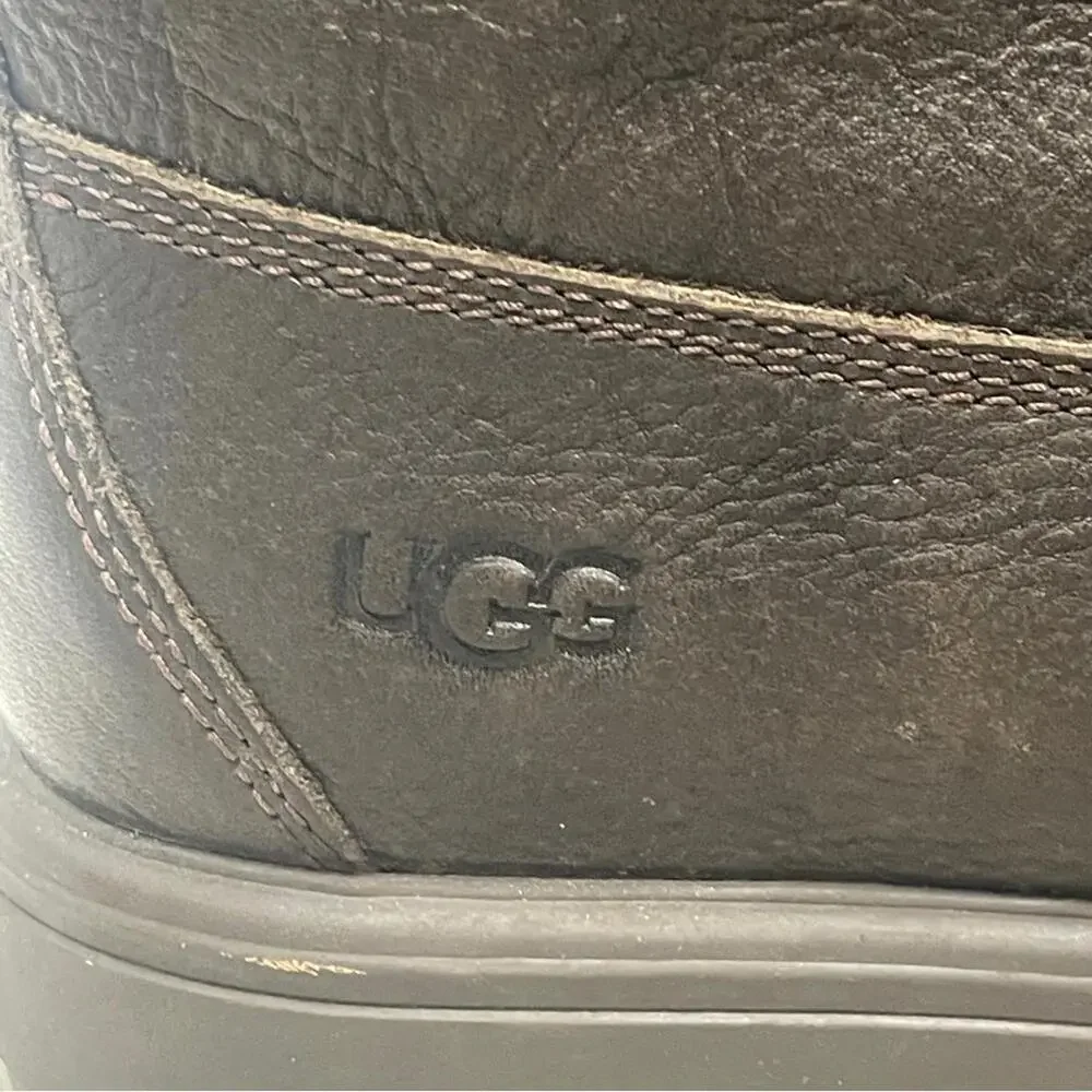 UGG Men's Dark Brown Leather Boots NWOT size 11 - Picture 5 of 7